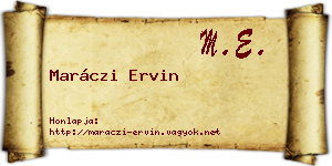Maráczi Ervin névjegykártya