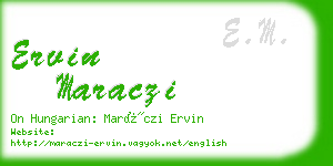 ervin maraczi business card